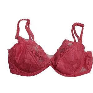 Victoria's Secret GOLD LABEL Vintage 90's Coral Lace Underwire Demi Bra